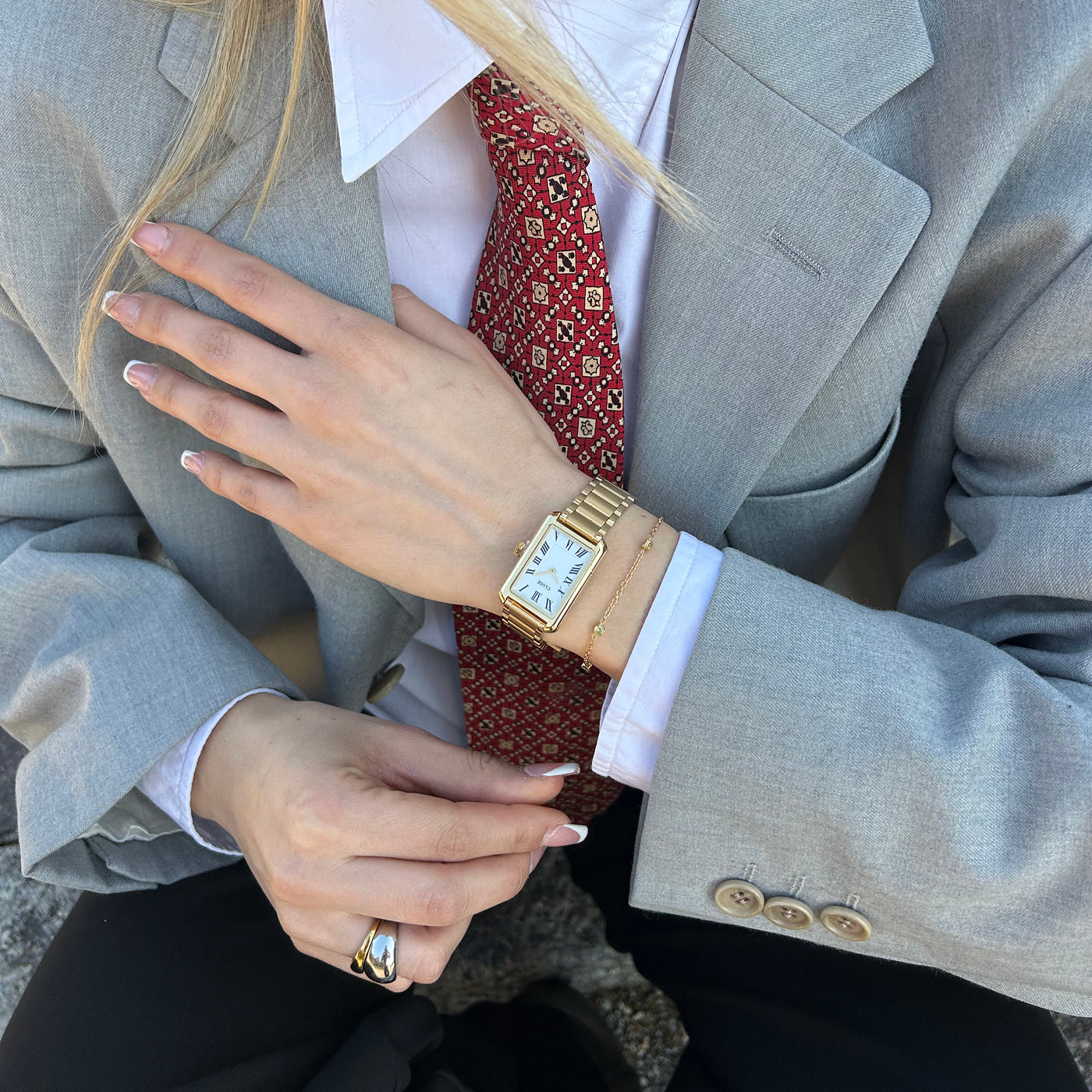 Belisenna Watch Steel, White, Gold Colour