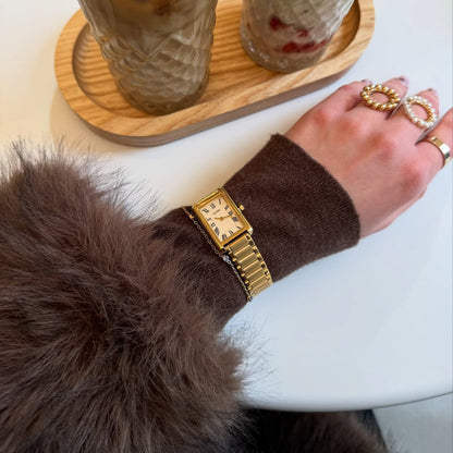 Belisenna Watch Steel, White, Gold Colour