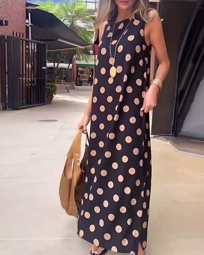 ROXANE | Maxi Split Polka Dot Dress