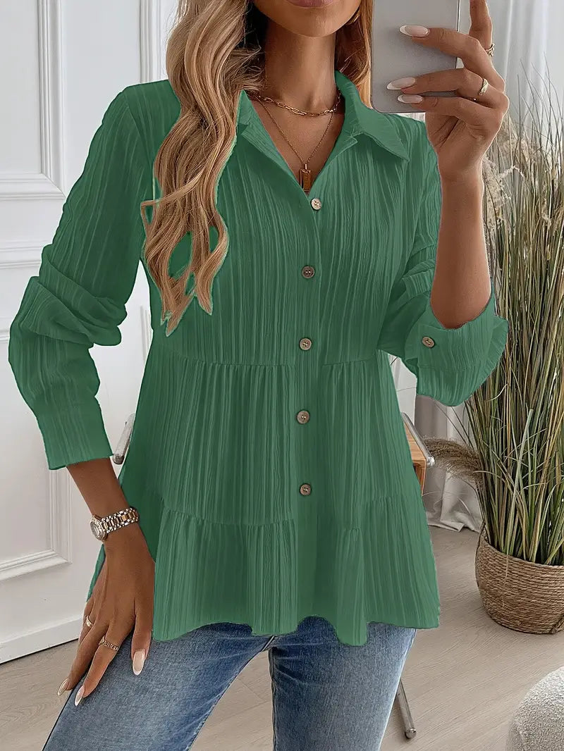 MELINDA | Stylish Long Sleeve Shirt With Buttons