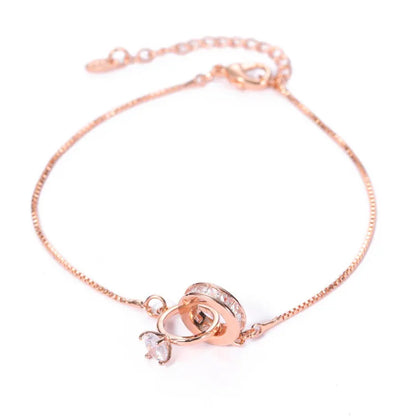 For Wife - Silver 925 Interlocking Diamond Bracelet