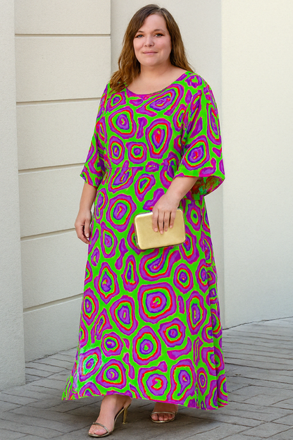 MANON | Retro Dress with Abstract Print and Flattering Fit