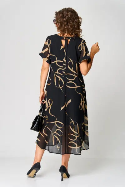 SYLVIA | Elegant chiffon dress with print