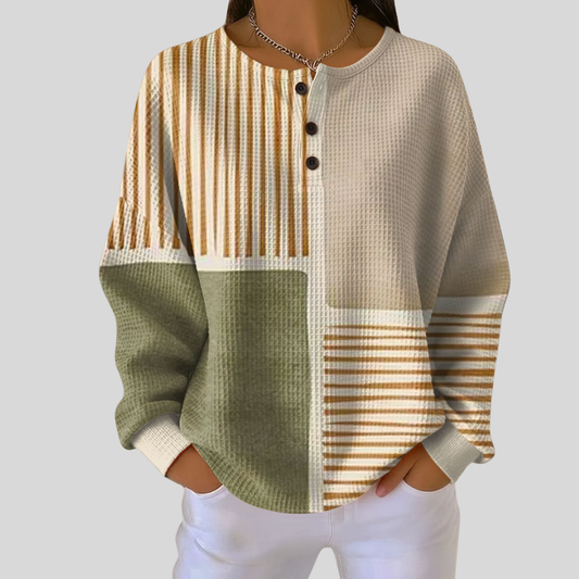 Avery | Casual Long Sleeve Patchwork Sweater