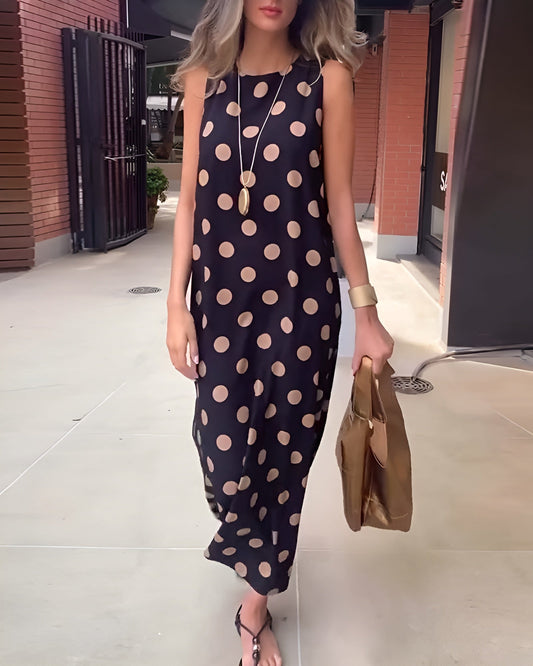 ROXANE | Maxi Split Polka Dot Dress