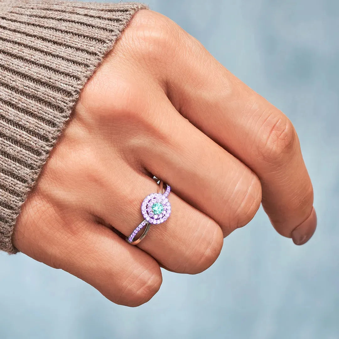 Suicide Prevention Awareness-Teal And Purple Circle Ring