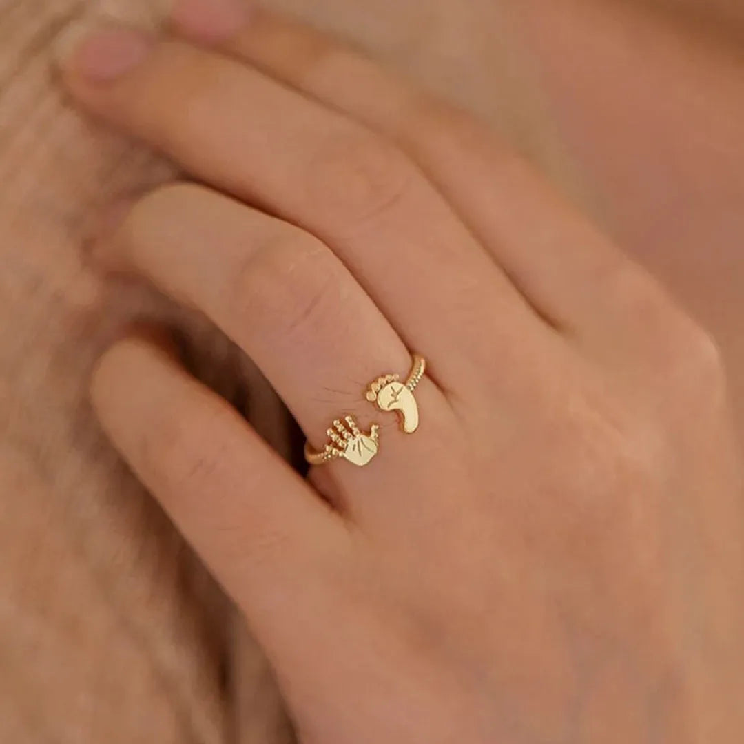 For Mother - S925 You Are Going to Make a Wonderful Mama Baby Palm and Feet Ring