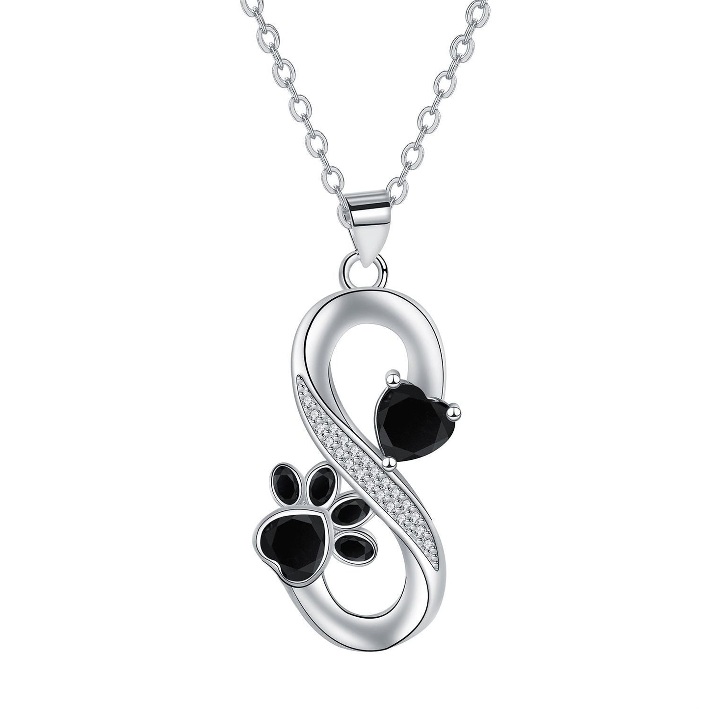Infinite Symbol Necklace Hearts Paw Print