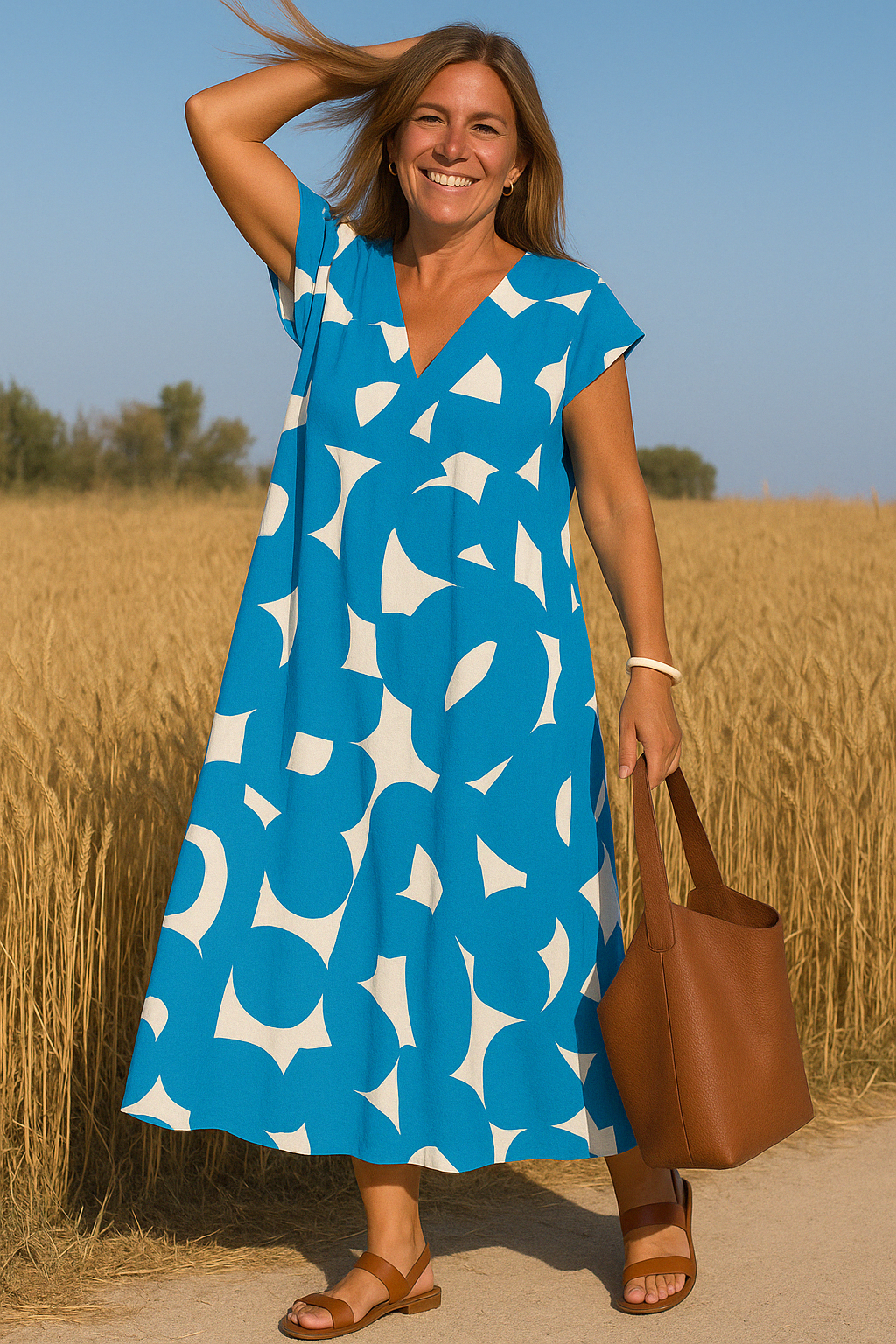 CHARLOTTE | Flattering Abstract Print Dress