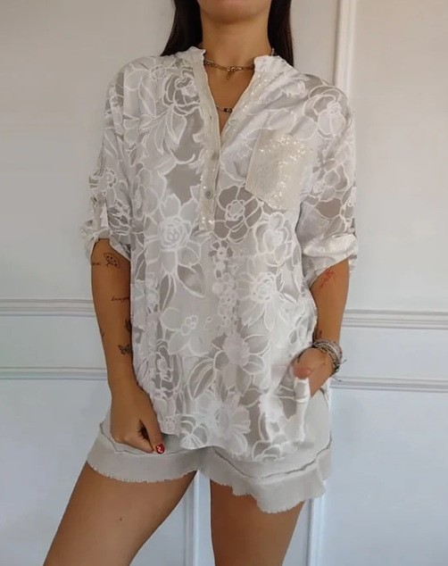 CLARINDA – Printed Button-Up Shirt