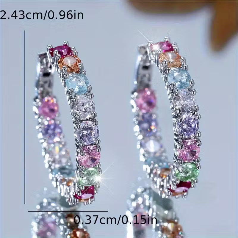 All Cancer Awareness Hope Earrings with Multi-Coloured Crystals | Get 1+1 Free Today
