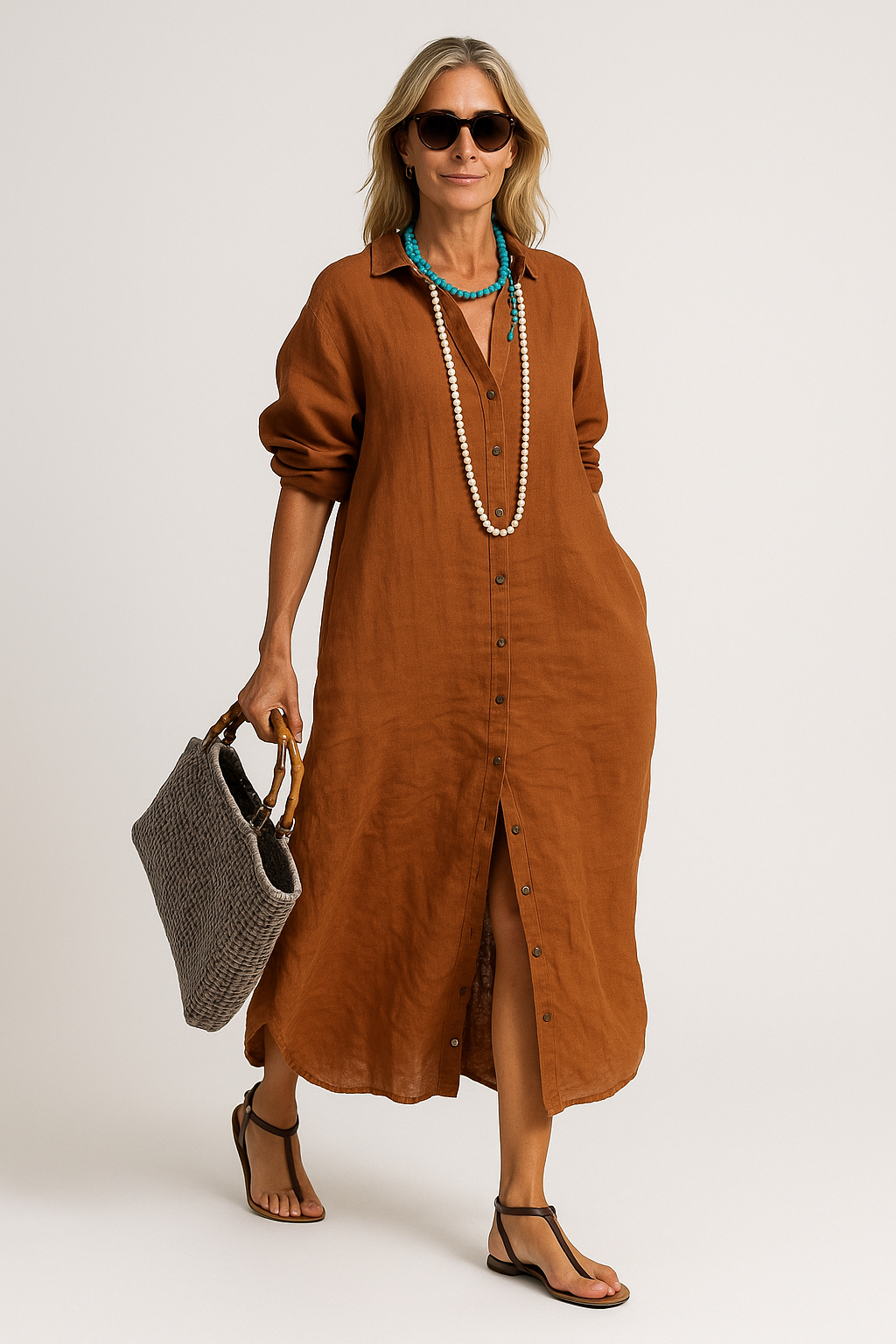 SOLENE | Loose linen dress