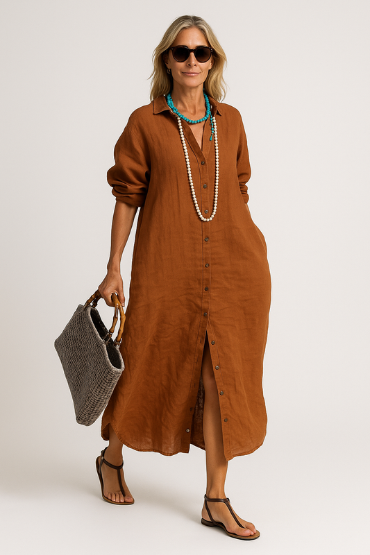 SOLENE | Loose linen dress