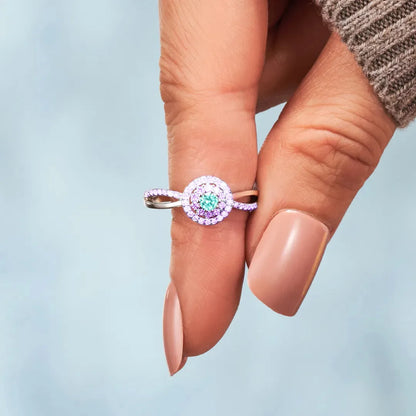 Suicide Prevention Awareness-Teal And Purple Circle Ring