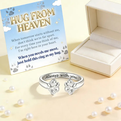 Engraved Paw Print Open Ring