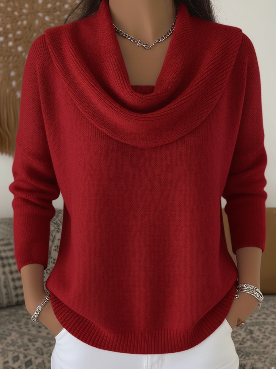 CAROLIA | Stylish Cowl Collar Sweater