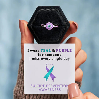 Suicide Prevention Awareness-Teal And Purple Circle Ring