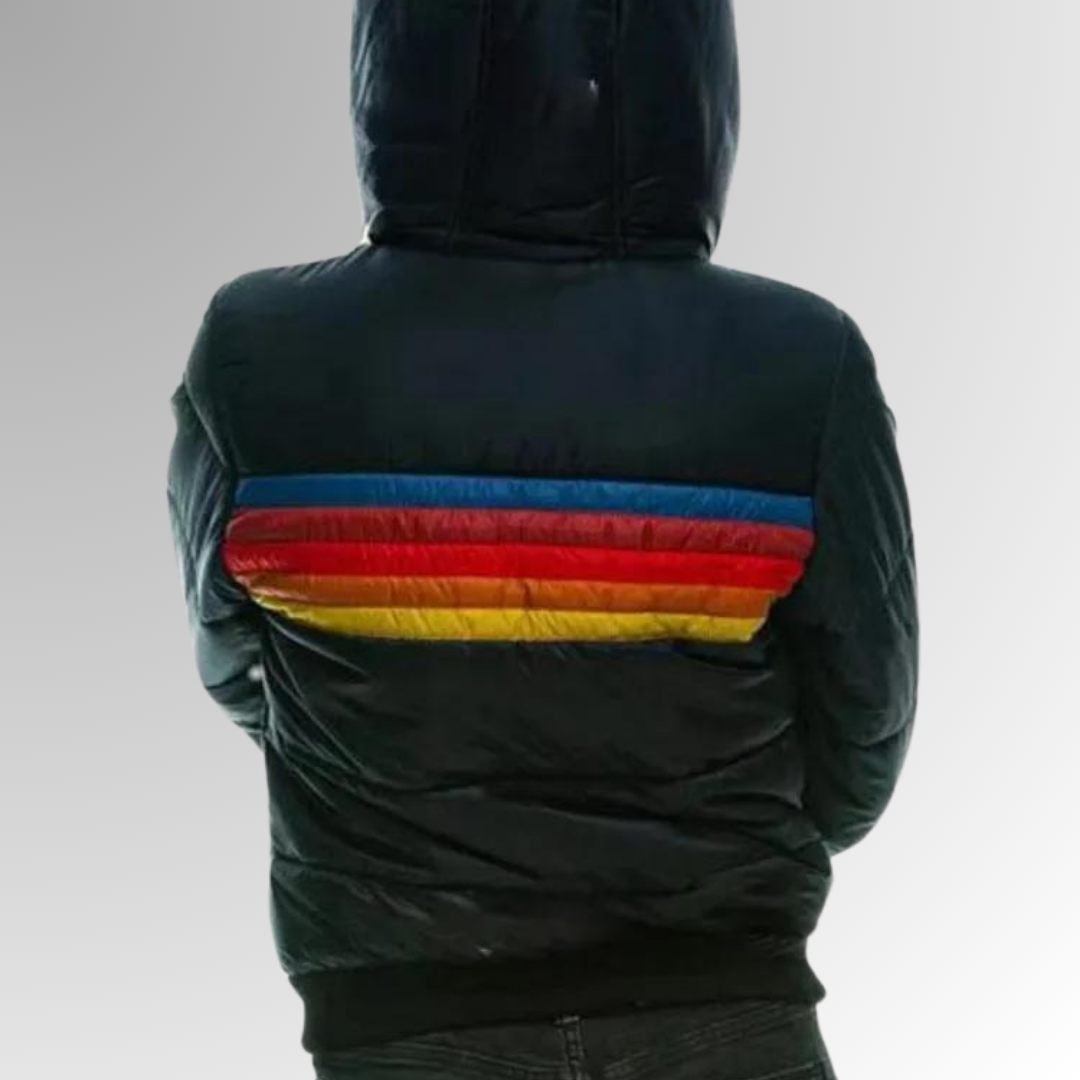 MANON | Rainbow Striped Zip-Up Jacket