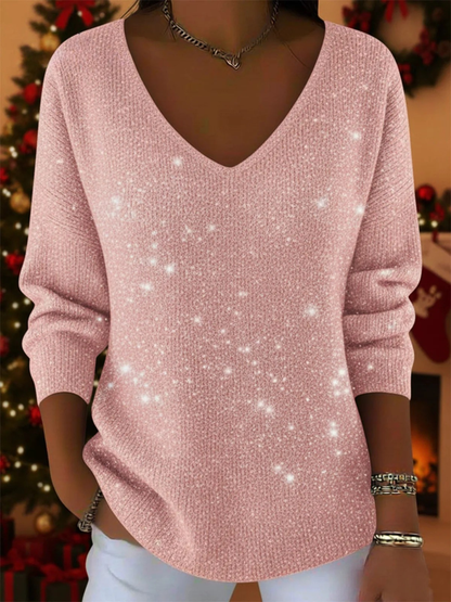 Festive V-Neck Jumper