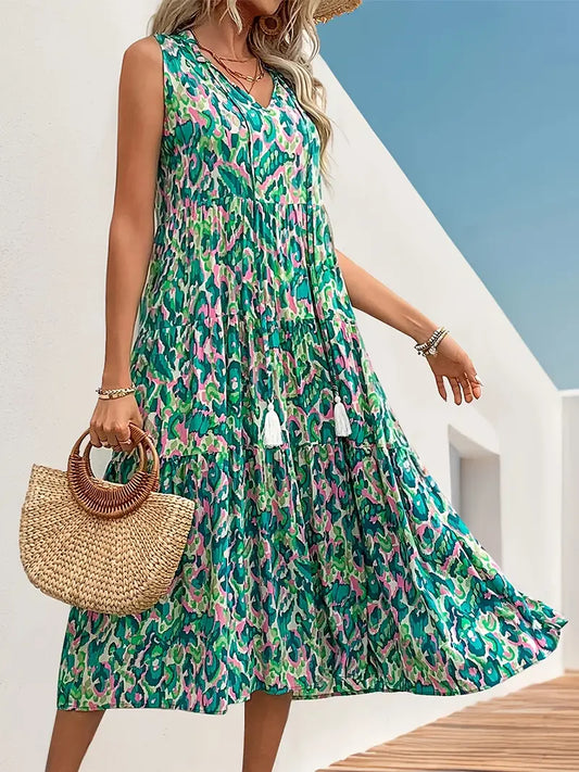 SIGRIA | Sleeveless Bohemian Dress