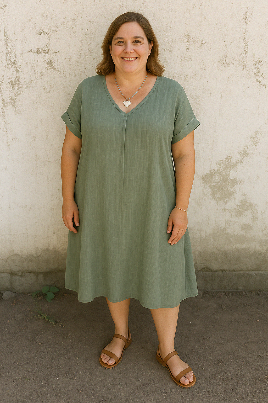 MATHILDE | Casual Dress – V-Neck & Stomach-Flattering Cut