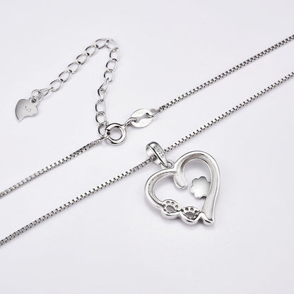Paw and Heart Necklace with Infinity Charm