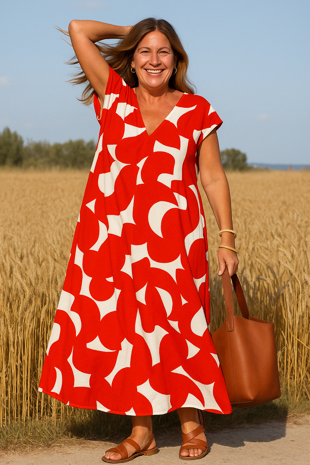 CHARLOTTE | Flattering Abstract Print Dress