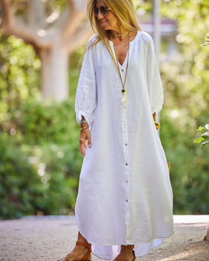 DELPHINE | Pretty lightweight linen dress