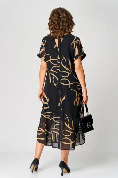 SYLVIA | Elegant chiffon dress with print
