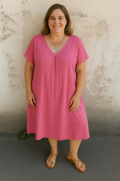 MATHILDE | Casual Dress – V-Neck & Stomach-Flattering Cut