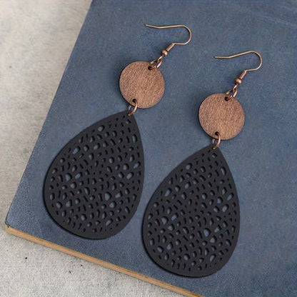 Vintage Leather Drop Earrings