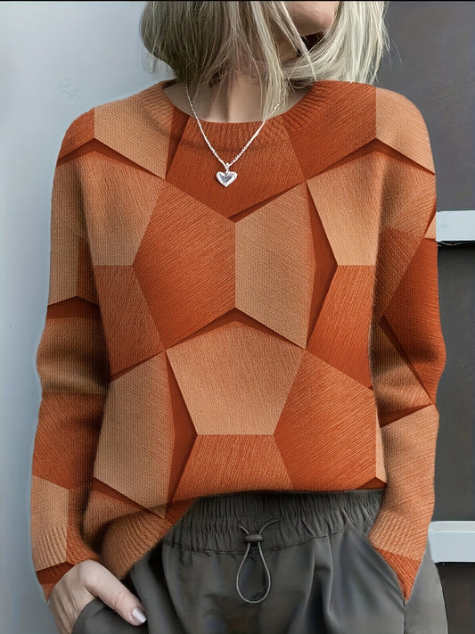 Lucia | Geometric Colorblock Knit Sweater
