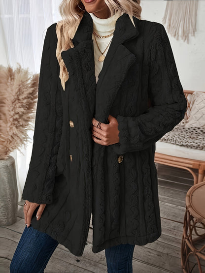 HELENE | Double-Breasted Teddy Coat