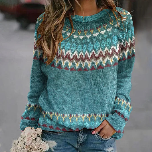 REGINA | Retro Wave Pattern Sweater