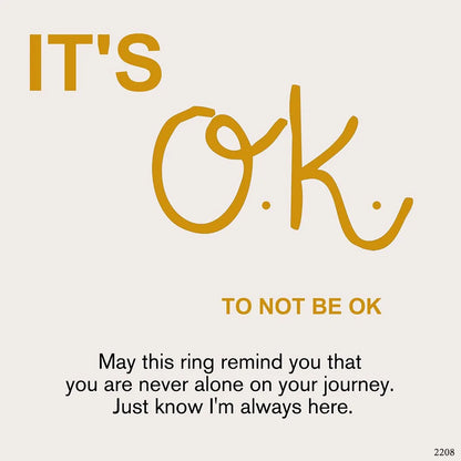 Breast Cancer Awareness-It is ok to not be ok Pink Diamond Ring