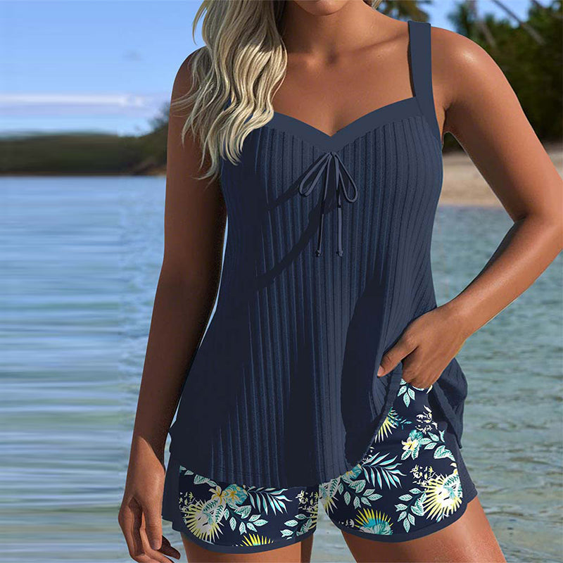 LUZON | Striped Tankini with Two-Piece Bottom