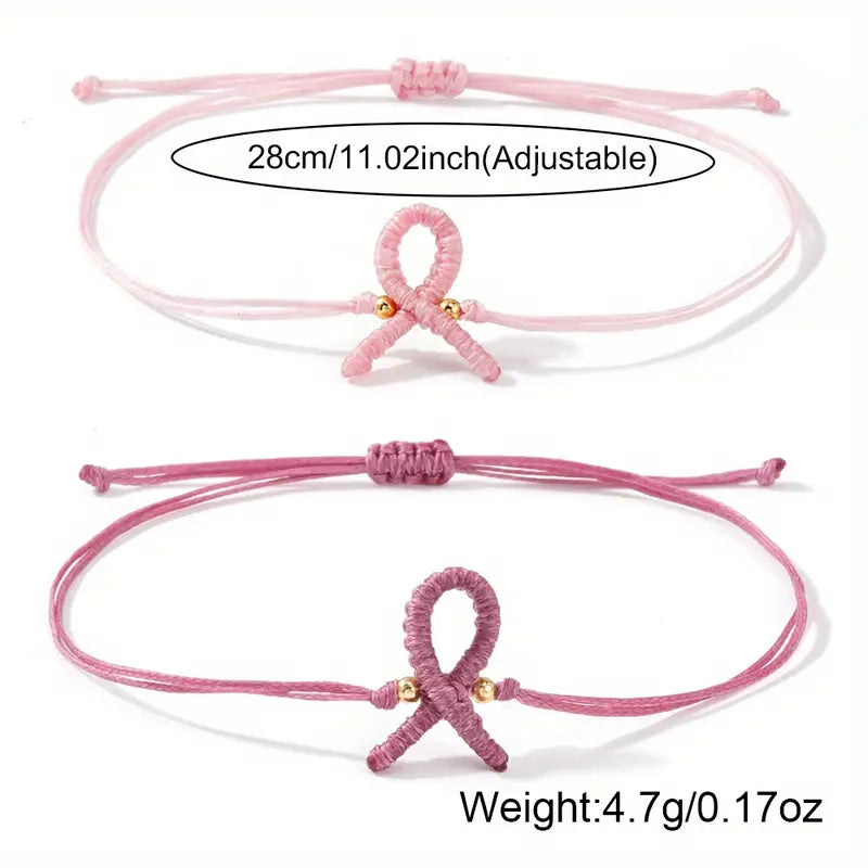 Beaded Ribbon Bracelet | Support Breast Cancer Get 1+1 Free
