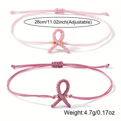 Beaded Ribbon Bracelet | Support Breast Cancer Get 1+1 Free