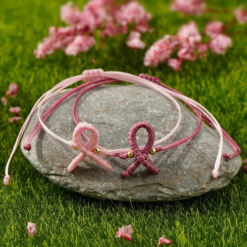 Beaded Ribbon Bracelet | Support Breast Cancer Get 1+1 Free