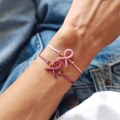 Beaded Ribbon Bracelet | Support Breast Cancer Get 1+1 Free