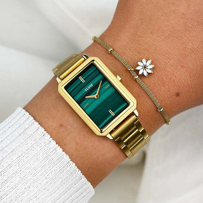 Fluette Watch Steel, Green, Gold Colour