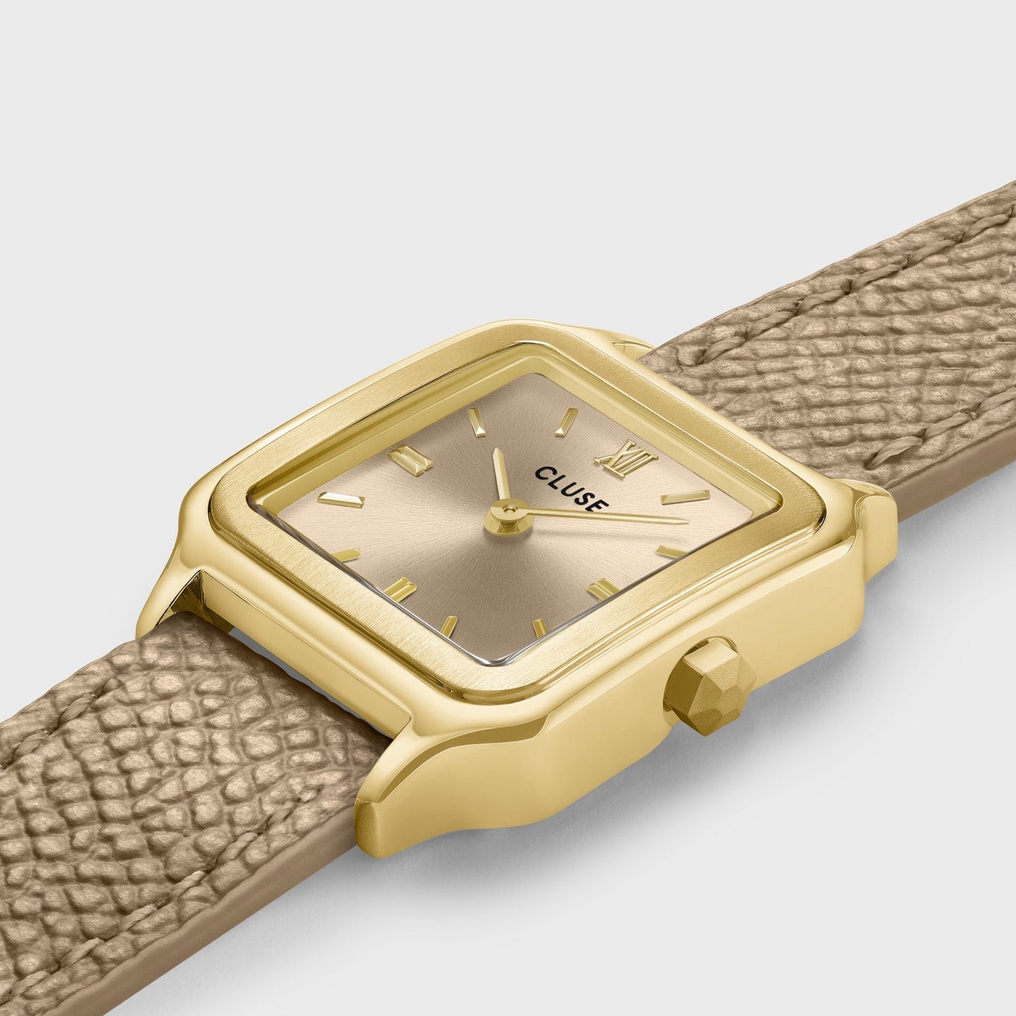Gracieuse Petite Watch Double Leather, Rugby Tan, Gold Colour