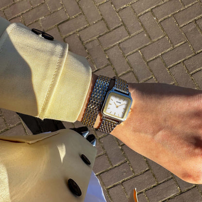 Gracieuse Petite Watch Double Steel, White, Two-tone