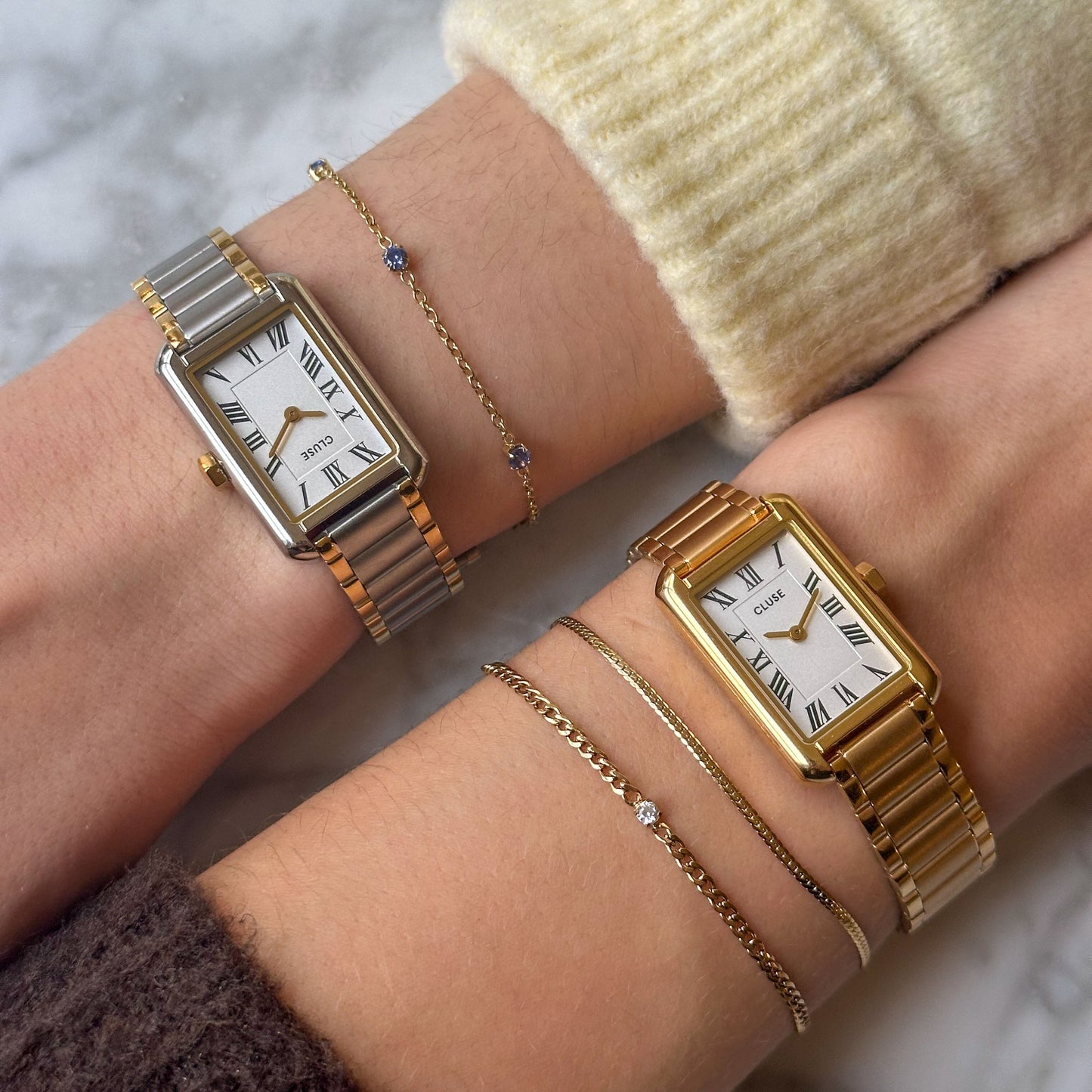 Belisenna Watch Steel, White, Gold Colour