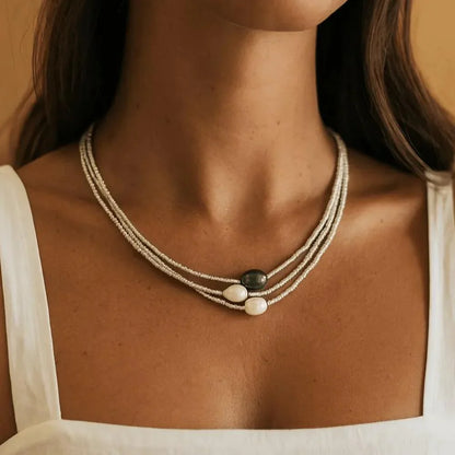 All Cancer Awareness Freshwater Pearl Necklace  | Get 1+1 Free