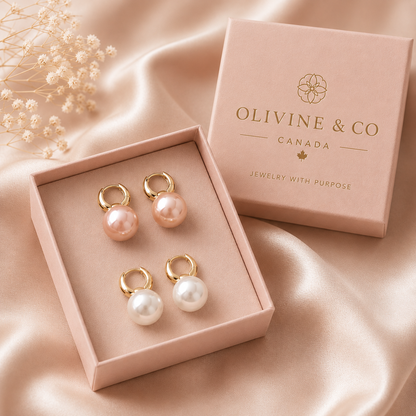 Breast Cancer Awareness | Classic Pearl Earrings