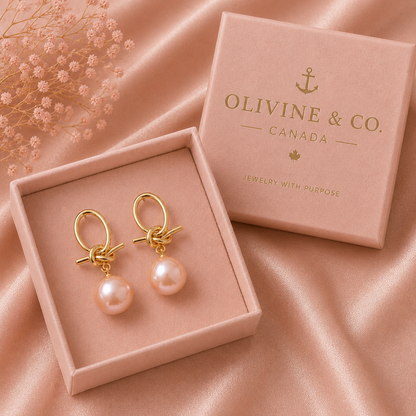 Breast Cancer Awareness | Ribbon Blush Earrings