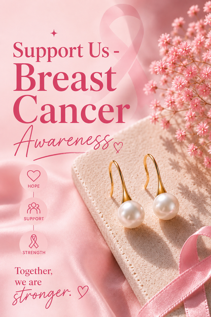 Breast Cancer Awareness | Pearl Earrings