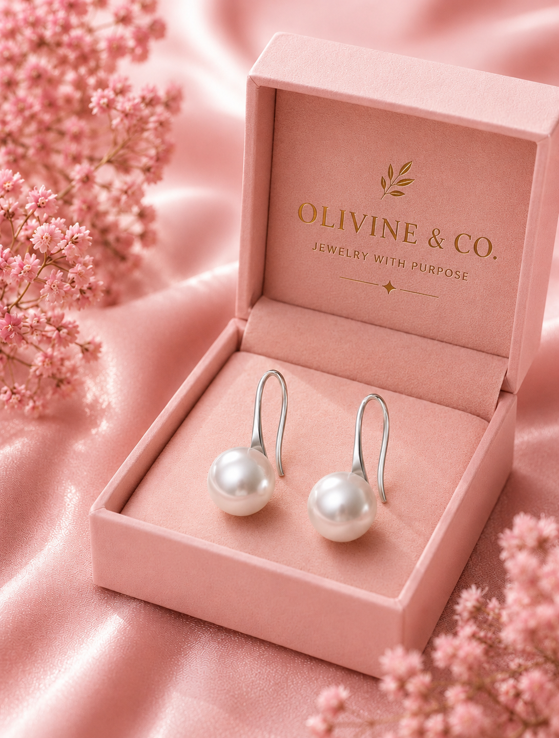 Breast Cancer Awareness | Pearl Earrings