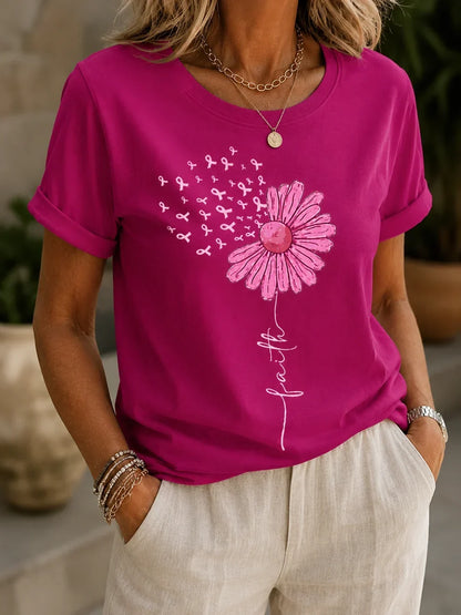 Casual Pink Faith Awareness Tshirt